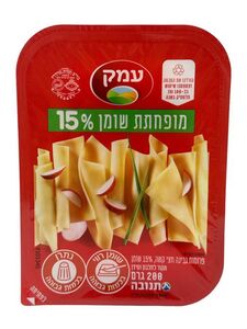 גבינה צהובה עמק מופחתת שומן 15% 200 גרם