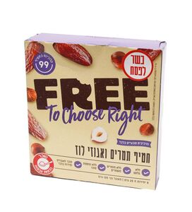 חטיף FREE תמרים ואגוזי לוז 5 יחידות 125 גרם