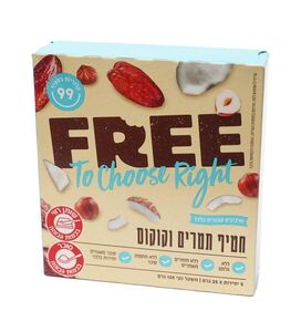 חטיף FREE תמרים וקוקוס 5 יחידות 125 גרם