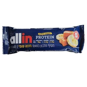 חטיף חלבון ALLIN בטעם בננה טופי 60 גרם