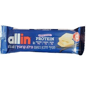 חטיף חלבון ALLIN בטעם ונילה קראנץ 60 גרם