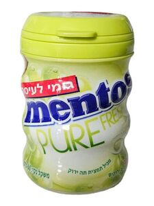 מסטיק מנטוס ללא סוכר פיור פרש בטעם ענבים ירוקים