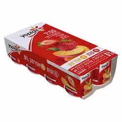 יוגורט יופלה פרי3% תות/אפרסק מאגדת