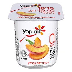 יוגורט יופלה בטעם אפרסק 0%שומן 150 גרם