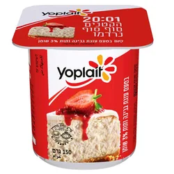 יוגורט יופלה בטעם עוגת גבינה ותות 3% 150 גרם