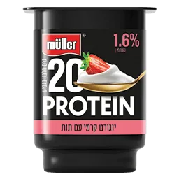 מולר פרוטאין בטעם תות  1.6% שומן 20 גרם חלבון
