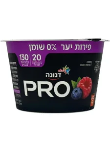 דנונה פרו 20 גרם חלבון בטעם פירות יער 0% 200 גרם
